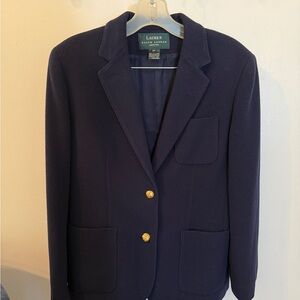 Vintage Ralph Lauren Dark Blue Blazer with Gold Buttons